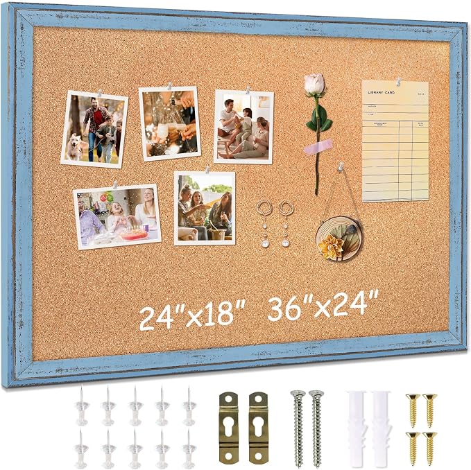 DOLLAR BOSS Cork Boards for Walls, 36 X 24 Inches Bulletin Board Decorative by DOLLARBOSS