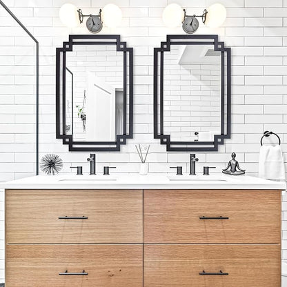 28" x 40" Black Wall Mirror for Decor, Large Bathroom Mirror - Image 4