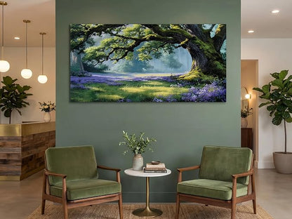 Ardemy Giant Tree Forest Canvas Wall Art 40"x20" Picture – Sunlit Landscape - Image 2