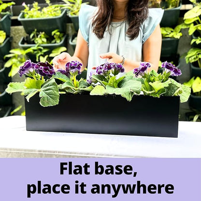 LaLaGreen Wall Planters for Outdoor Plants Carbon Steel Black Metal Hanging - Image 4