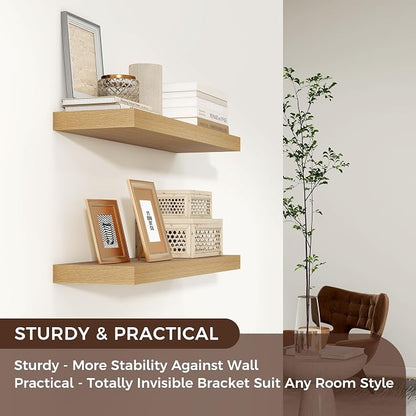 Venusmiles Floating Shelves for Wall 24 inch Long, Engineered Wood Wall Shelves - Image 4