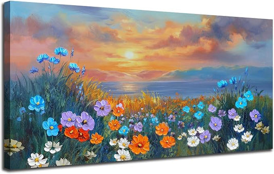 Ardemy Landscape Wall Art for Living Room Extra Large Wildflower Pictures Wall - Image 2