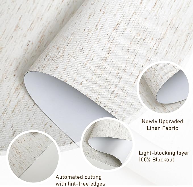 AOSKY Custom Linen Roller Blinds Shades - Image 2