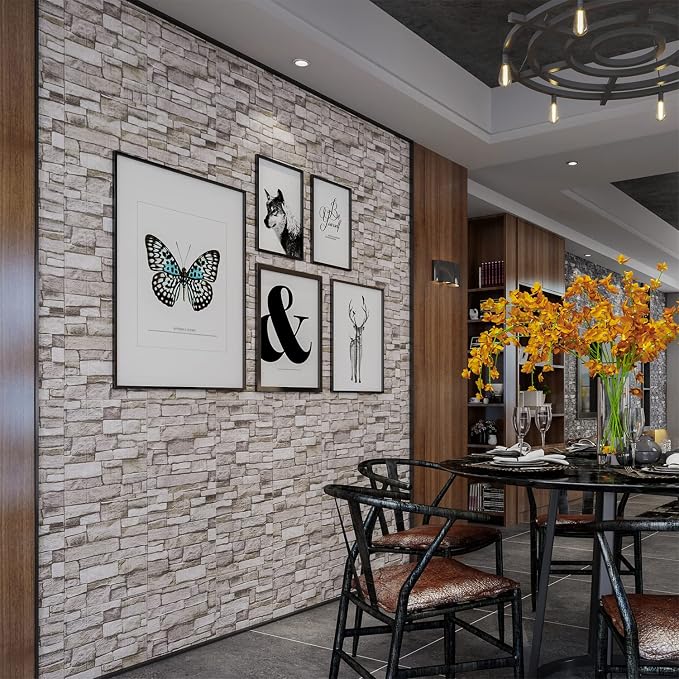20PCS 3D Wall Panels Peel and Stick 3D Brick Wallpaper Peel and Stick Faux - Image 4