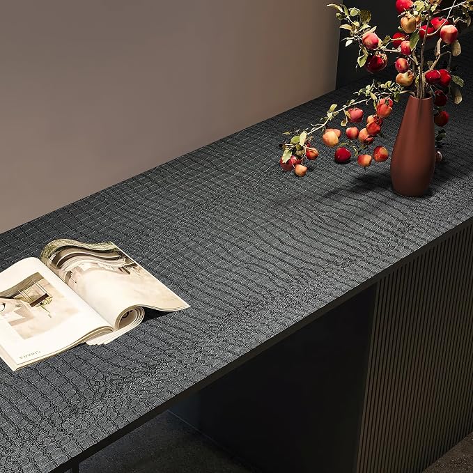 Zeeko Black Peel and Stick Wallpaper 23.6" x 400" Removable Crocodile Wallpaper - Image 6