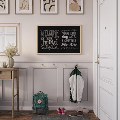U Brands Chalkboard, Birch Wood Frame, Wall Mountable, Dry Erase Board - Image 5