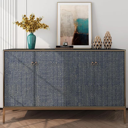 FunStick Gold Navy Blue Grasscloth Wallpaper Peel and Stick Wallpaper Textured - Image 3