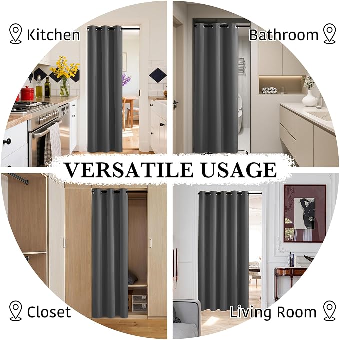 RYB HOME 100% Blackout Room Divider Curtains - Image 5