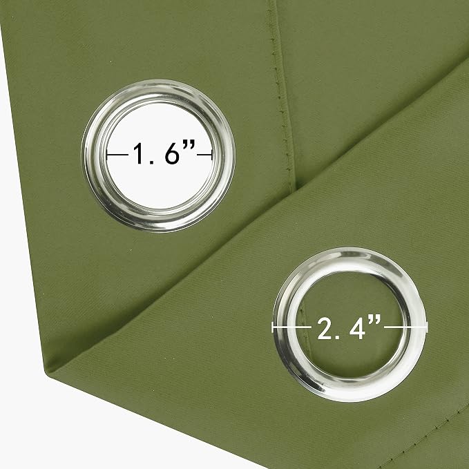 LEMOMO Olive Green Thermal Blackout Curtains/38 x 63 Inch/Set of 2 Panels Room - Image 6