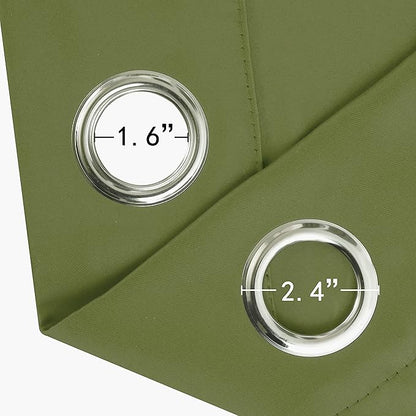 LEMOMO Olive Green Thermal Blackout Curtains/52 x 108 Inch/Set of 2 Panels Room - Image 6