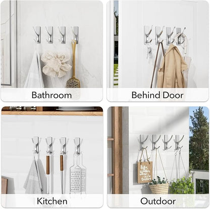 pickpiff Silver Self Adhesive Coat Hooks - Image 7