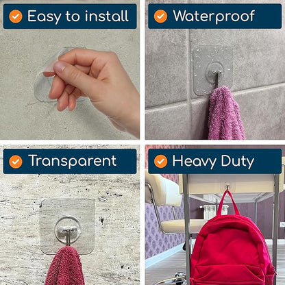 GLUIT Adhesive Wall Hooks for Hanging Heavy Duty 22 lbs Hooks for Walls No Drill - Image 6