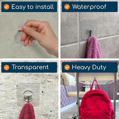 GLUIT Adhesive Wall Hooks for Hanging Heavy Duty 22 lbs Hooks for Walls No - Image 4