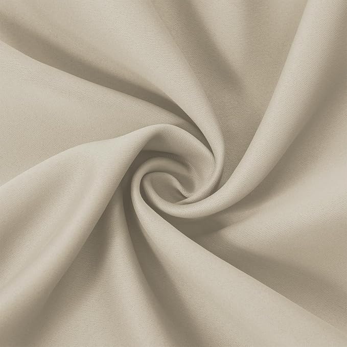 LEMOMO Light Beige Blackout Curtains 66 x 63 Inch Length/Set of 2 Curtain - Image 5