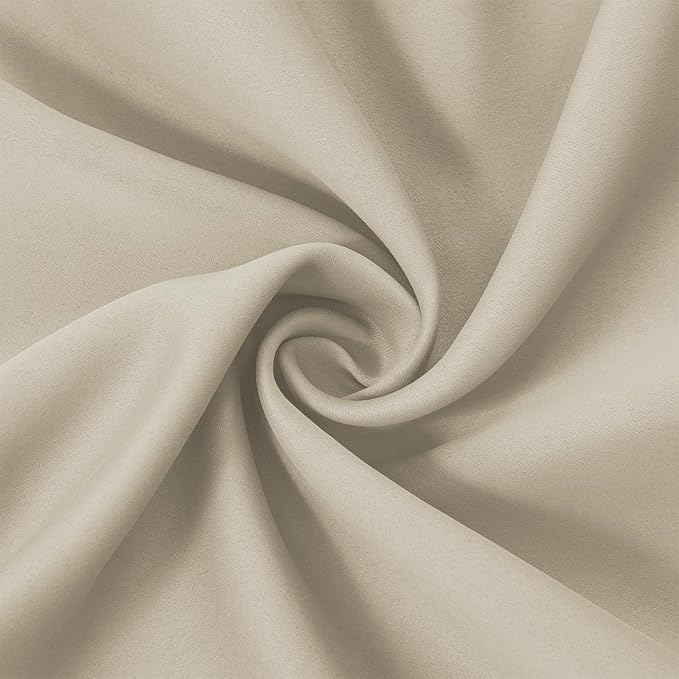 LEMOMO Blackout Curtains 66 x 84 inch/Light Beige Curtains Set of 2 - Image 6