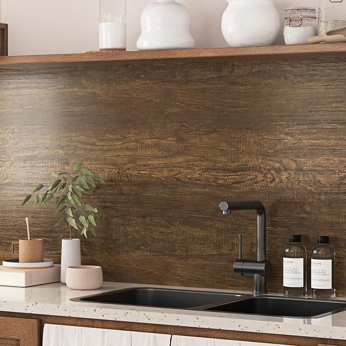 WESTICK Wood Contact Paper Peel and Stick Wallpaper Wood Vinyl Wrap Distressed - Image 5