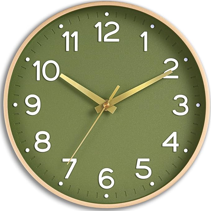 Roymnie Wall Clock Green, Silent Wall Clocks Battery Operated 8 Inch-Modern Non by Unknown