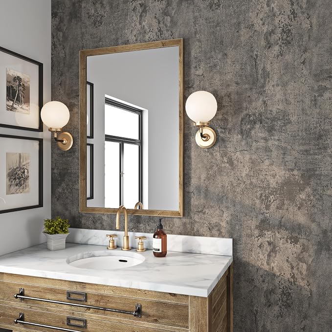 Livelynine 15.8x394 Peel and Stick Wallpaper Concrete Look Brown Masculine Dark - Image 2