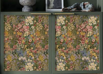Floral Wallpaper Peel and Stick Boho Wall Paper Removable Waterproof Green - Image 4