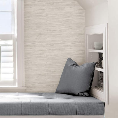 NuWallpaper by WallPops Cream Vinyl Grassweave Peel & Stick Wallpaper - Image 7