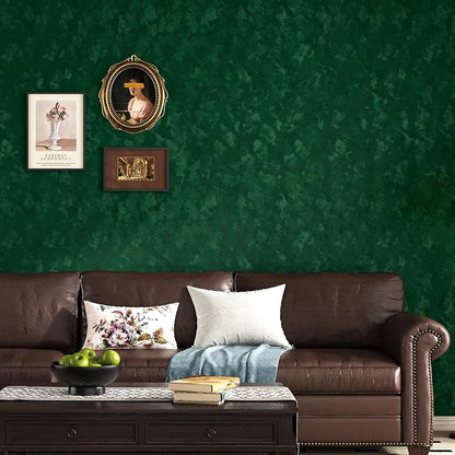 Wallercity Emerald Green Velvet Peel and Stick Wallpaper 15.8''x78.7'' Soft - Image 7