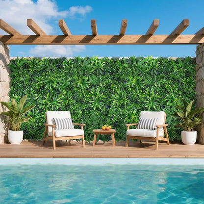 Yangrass 8pcs 20''x20'' Grass Wall Panels, Artificial Hedge Panels Greenery Wall - Image 2