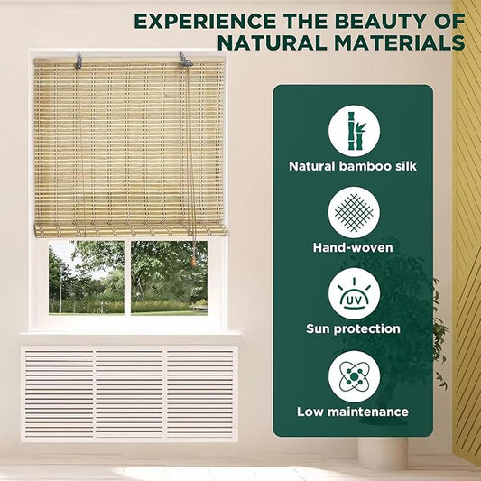 Bamboo Blinds for Interior Windows, Custom Roller Shades for Indoor Window and - Image 2