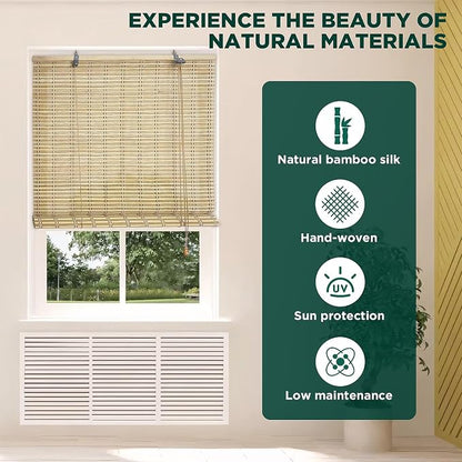Bamboo Blinds for Interior Windows, Custom Roller Shades for Indoor Window and - Image 2