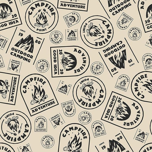 FLFK Vintage Beige Peel and Stick Wallpaper 16" x 384" Antique Campfire by FLFK