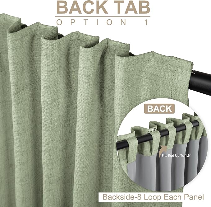 100% Blackout Shield Linen Blackout Curtains - Image 3