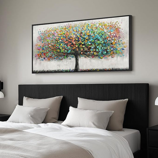 Large Framed Tree of Life Colorful Wall Art, Modern Canvas Prints Paintings - Image 2