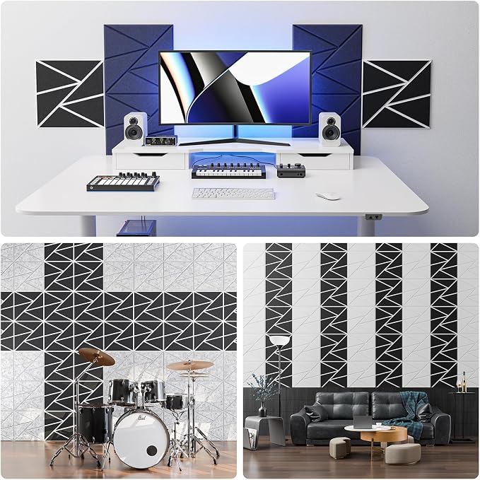12 pack Acoustic Panels With Self-Adhesive, Sound Panels High Density, - Image 4
