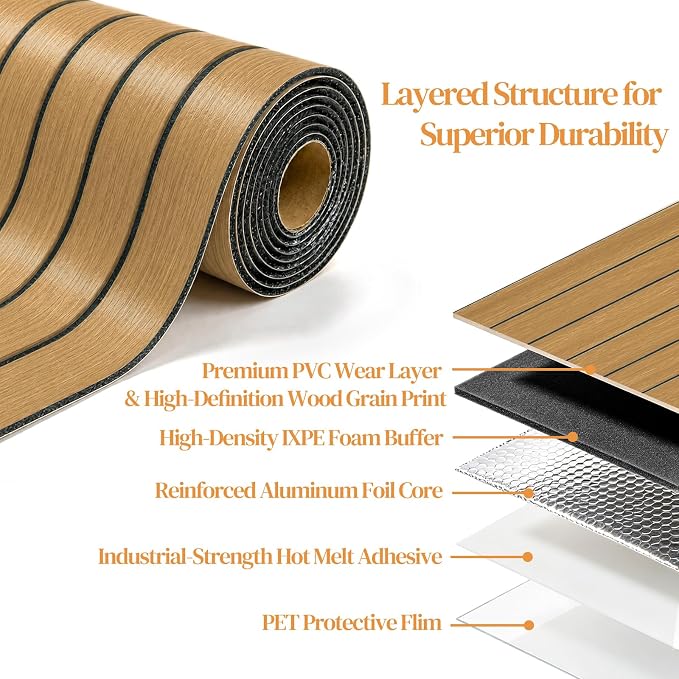 VEELIKE Honey Teak Wood Slat Wall Panels Peel and Stick 3D Wooden Panels Wall - Image 7