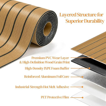 VEELIKE Honey Teak Wood Slat Wall Panels Peel and Stick 3D Wooden Panels Wall - Image 7