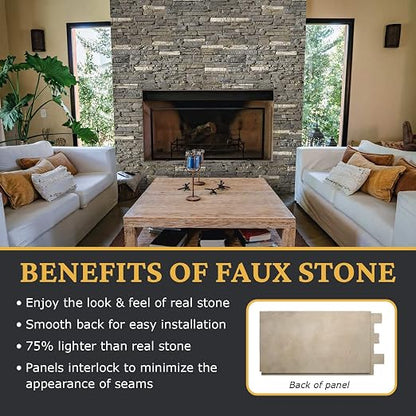 AZ Faux AZ Faux High-Density Polyurethane Faux Stone Wall Covering Panels - Image 4