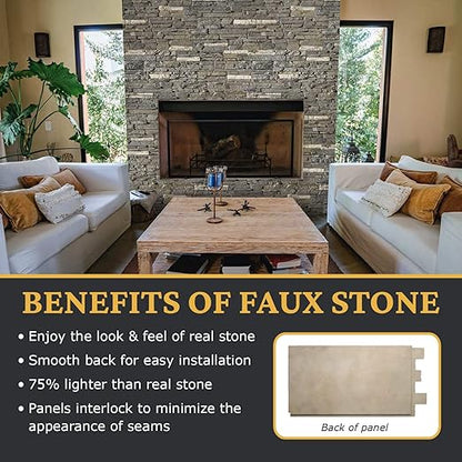 AZ Faux High-Density Polyurethane Faux Stone Wall Covering Panels - Image 4