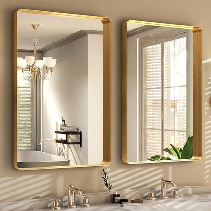 Easly 36 x 24 Inch Gold Bathroom Mirror - Image 3