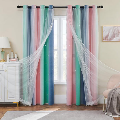 XiDi Grey Curtains for Kids Room, Nursery Blackout Curtain, Girls Room Decor by Addsomecolortolife