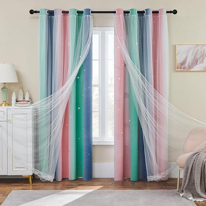 XiDi Grey Curtains for Kids Room, Nursery Blackout Curtain, Girls Room Decor by Addsomecolortolife