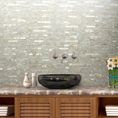 AULIGET 20 Sheets Faux Stone Peel and Stick Backsplash, Sandstone - Image 8