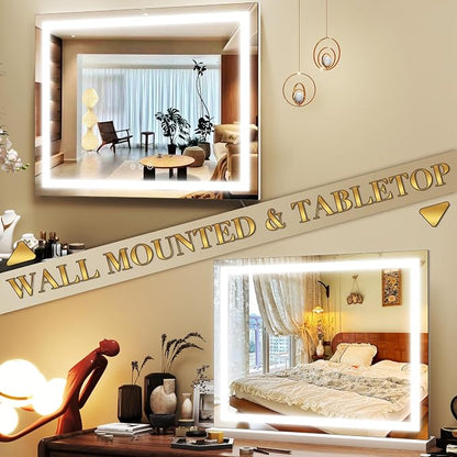 ROLOVE 23x18 Inch Lighted Vanity Mirror, 3-Color Dimmable LED & Touch Control - Image 6