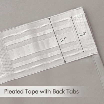 MIULEE Stone Back Tab Blackout Curtains 90 Inches Long 2 Panels Set - Image 2