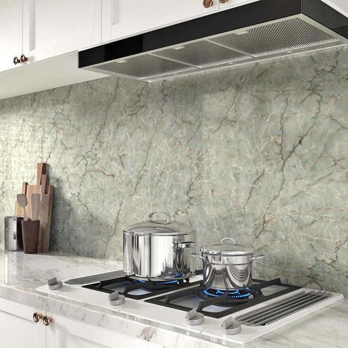 Green Marble Contact Paper for Countertops Waterproof Granite Peel and Stick - Image 4