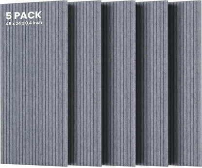 5 Pack Acoustic Panels, 47.2 x 23.6 x 0.35 Inch Sound Proof Panels by TO-TH