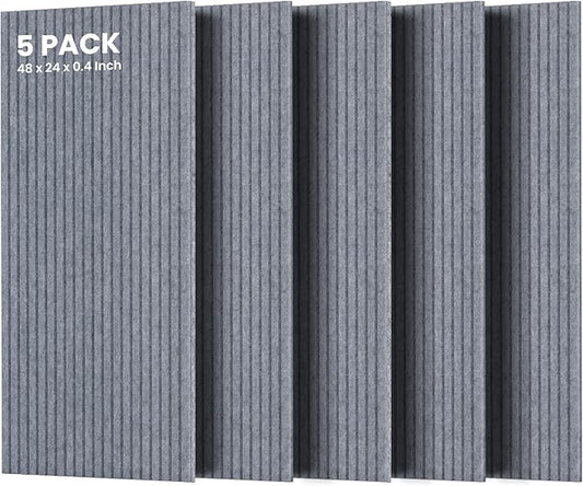 5 Pack Acoustic Panels, 47.2 x 23.6 x 0.35 Inch Sound Proof Panels by TO-TH