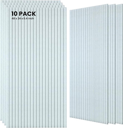 10 Pack Large Acoustic Panels, 47.2 x 23.6 x 0.35 Inch Sound Proof Foam Panels by TO-TH