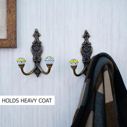 Indian Shelf 44Lb. Pack of 6 Heavy Duty Double Prong White Decorative Coat - Image 8