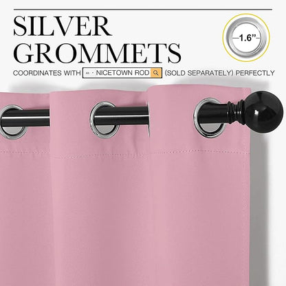 NICETOWN Crystal Pink Room Darkening Curtains - Image 3