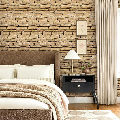 COMSTICKC Peel and Stick Faux Stone Wall Sticker Wall Panels, Not Real Stone - Image 6