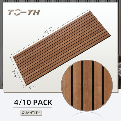 TO-TH Wood-Look Acoustic Panel, 4 Pack 47.2” x 23.6” Soundproof Wall Panels - Image 7